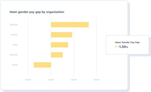 UI showing diversity HR metric of the mean gender pay gap of an organization
