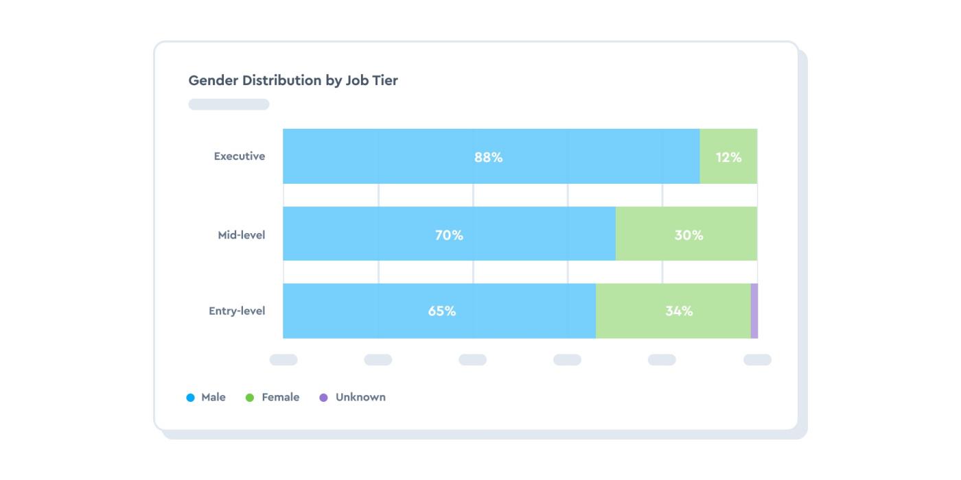 UI example showing gender distribution broken out by job tier.