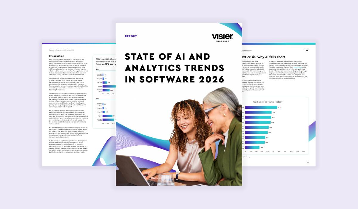 Cover page for Visier's 2026 State of AI and Analytic Trends in Software