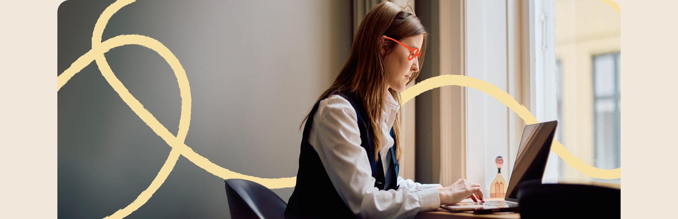 Person working at a laptop