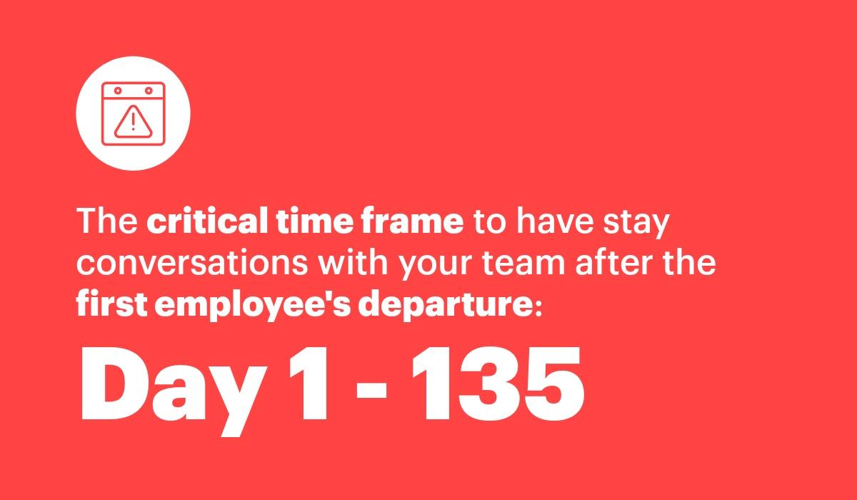 The critical timeframe to have conversations with your team is day 1 to 135