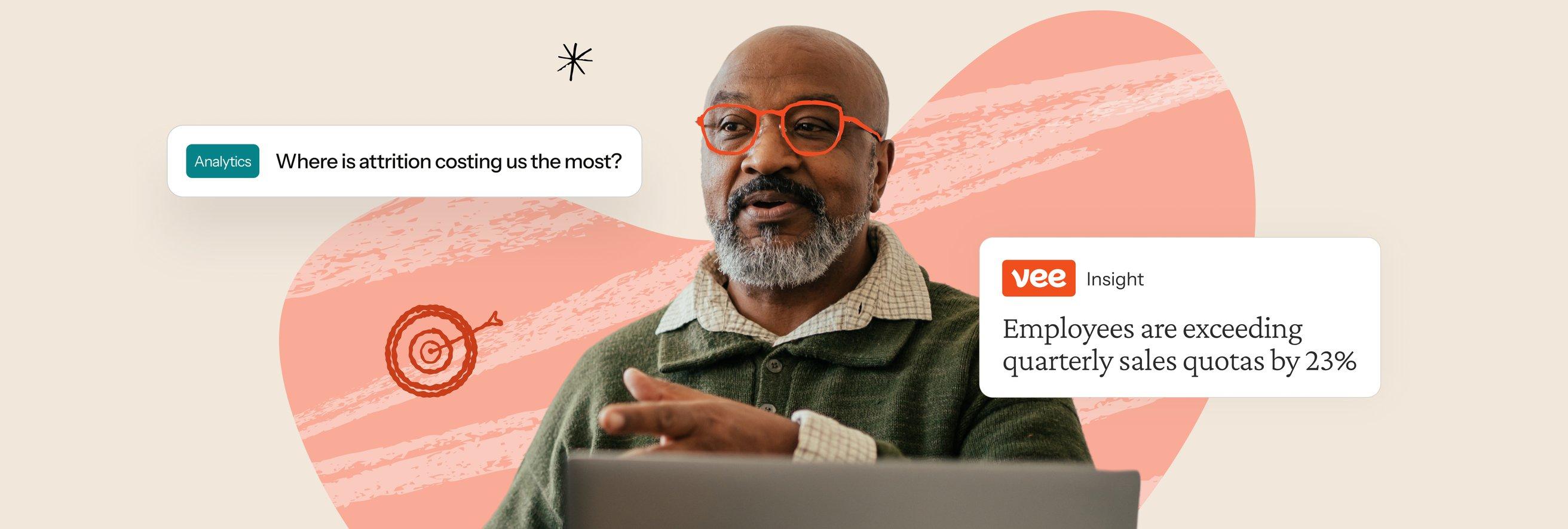 HR IT lead with a Vee insight card