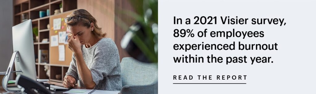 Visier's 2021 burnout survey