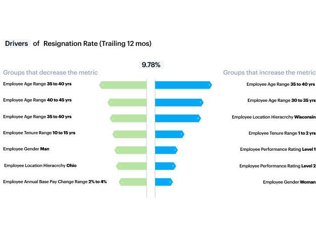 Drivers of resignation rate data visualization